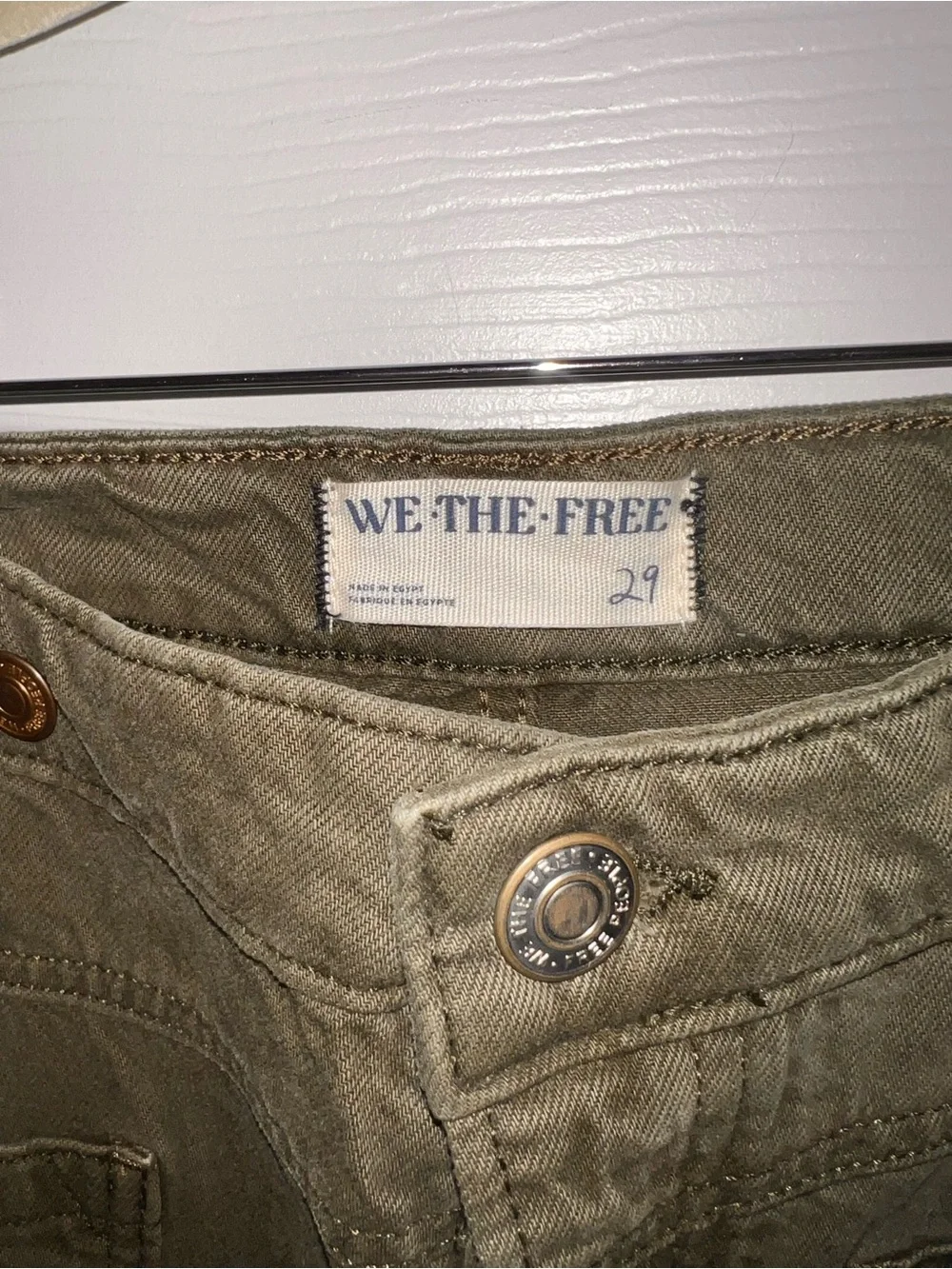 Free People Olive Green Wide Leg Flare Jeans